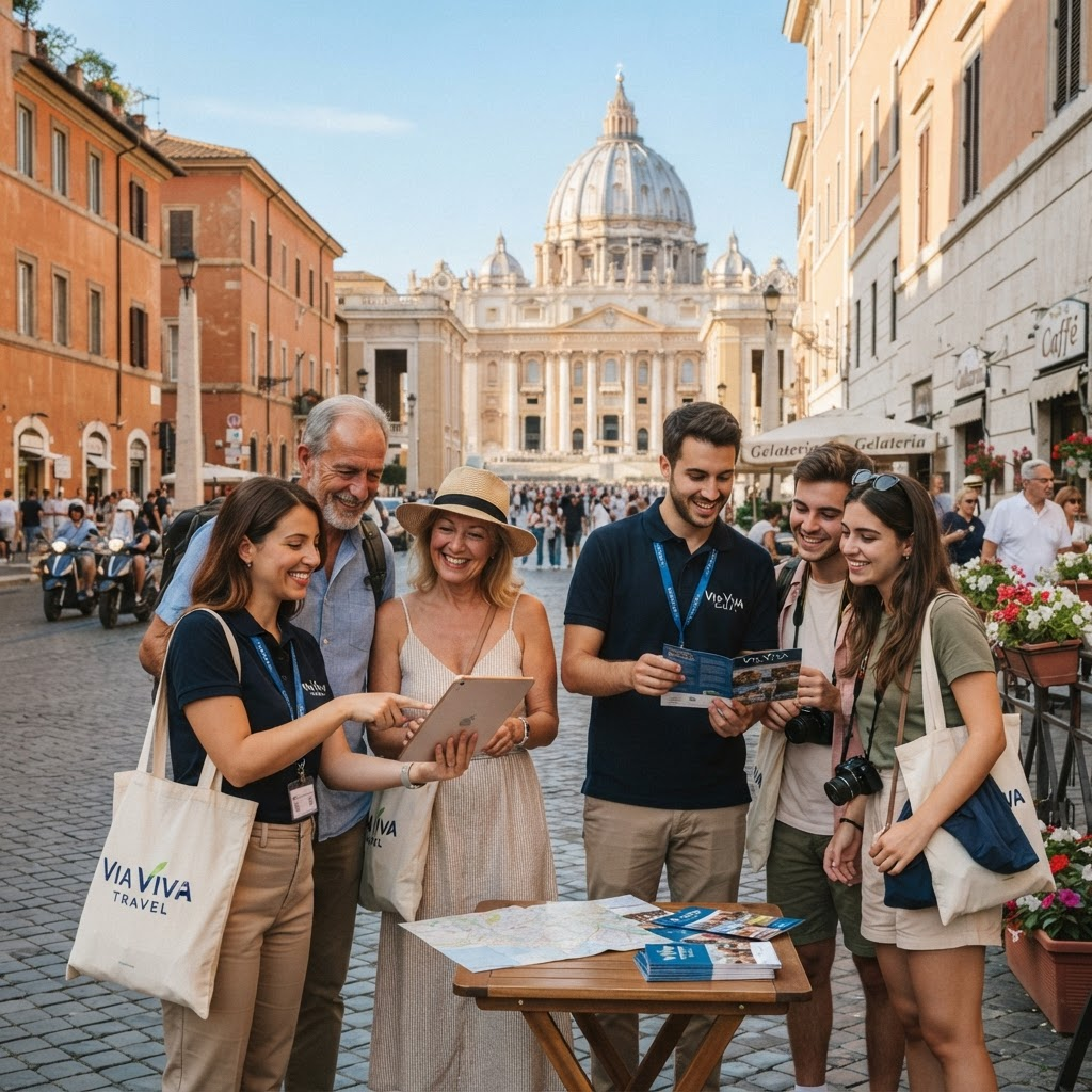 Our friendly travel team welcoming visitors in Rome